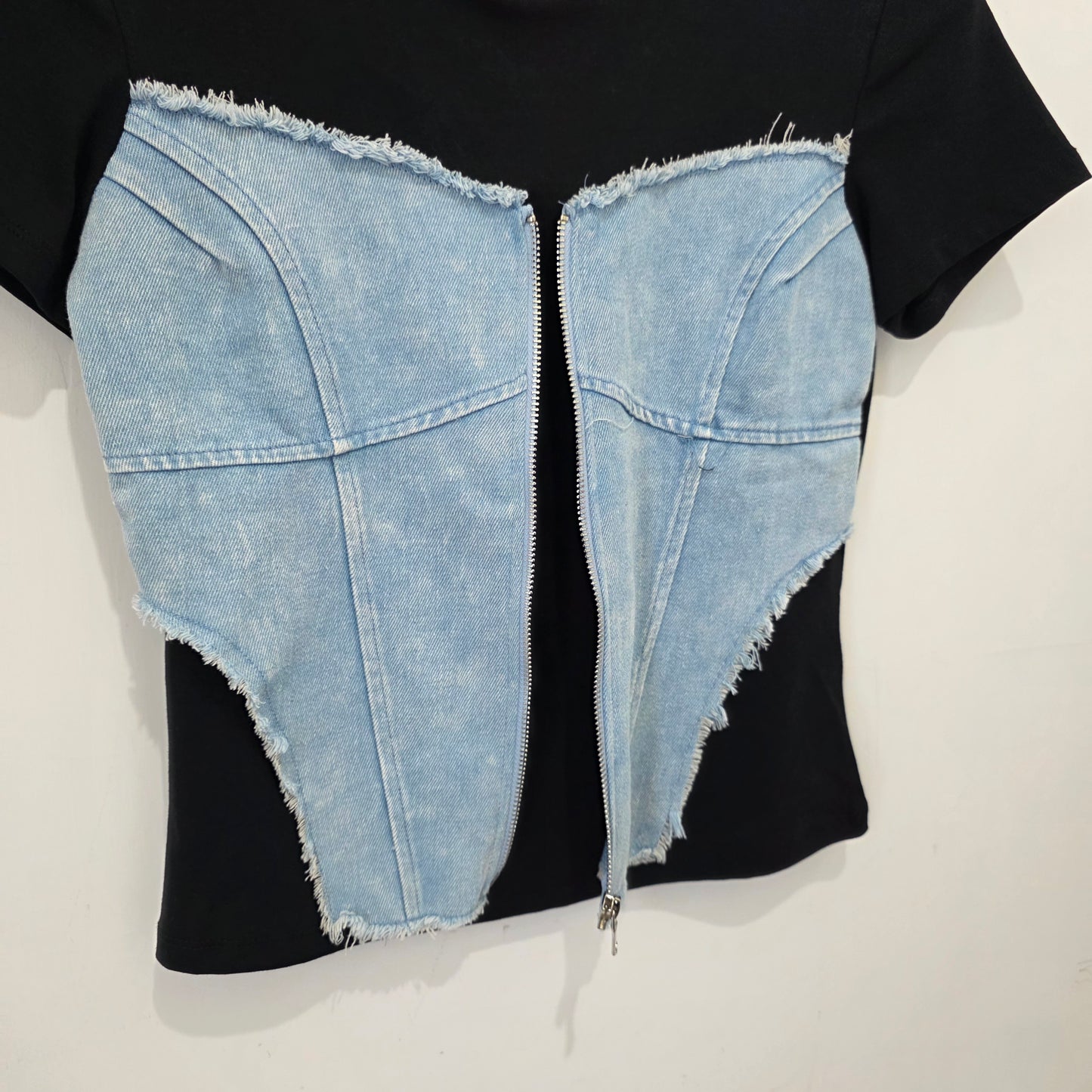 Maglia Donna in Denim con Zip