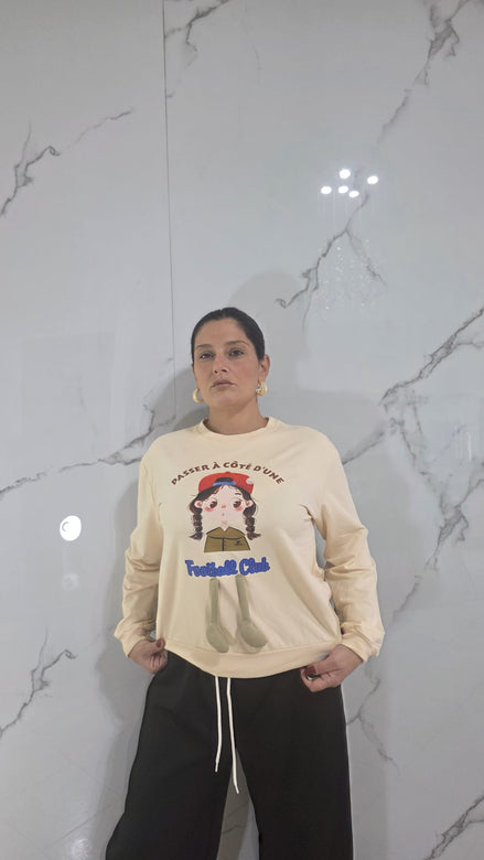 Felpa Con Motivo In Rilievo Design Unico Vari Colori E Misure Per Comfort E Versatilità