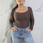 Bodysuit Nero con Schiena Aperta e Maniche Lunghe per Donna Stile Elegante e Moderno Ideale per Occasioni Speciali