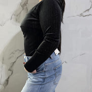 Body con Arricciatura e Scollatura a V
