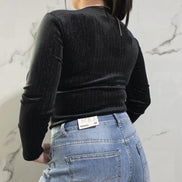 Body con Arricciatura e Scollatura a V