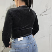 Body con Arricciatura e Scollatura a V