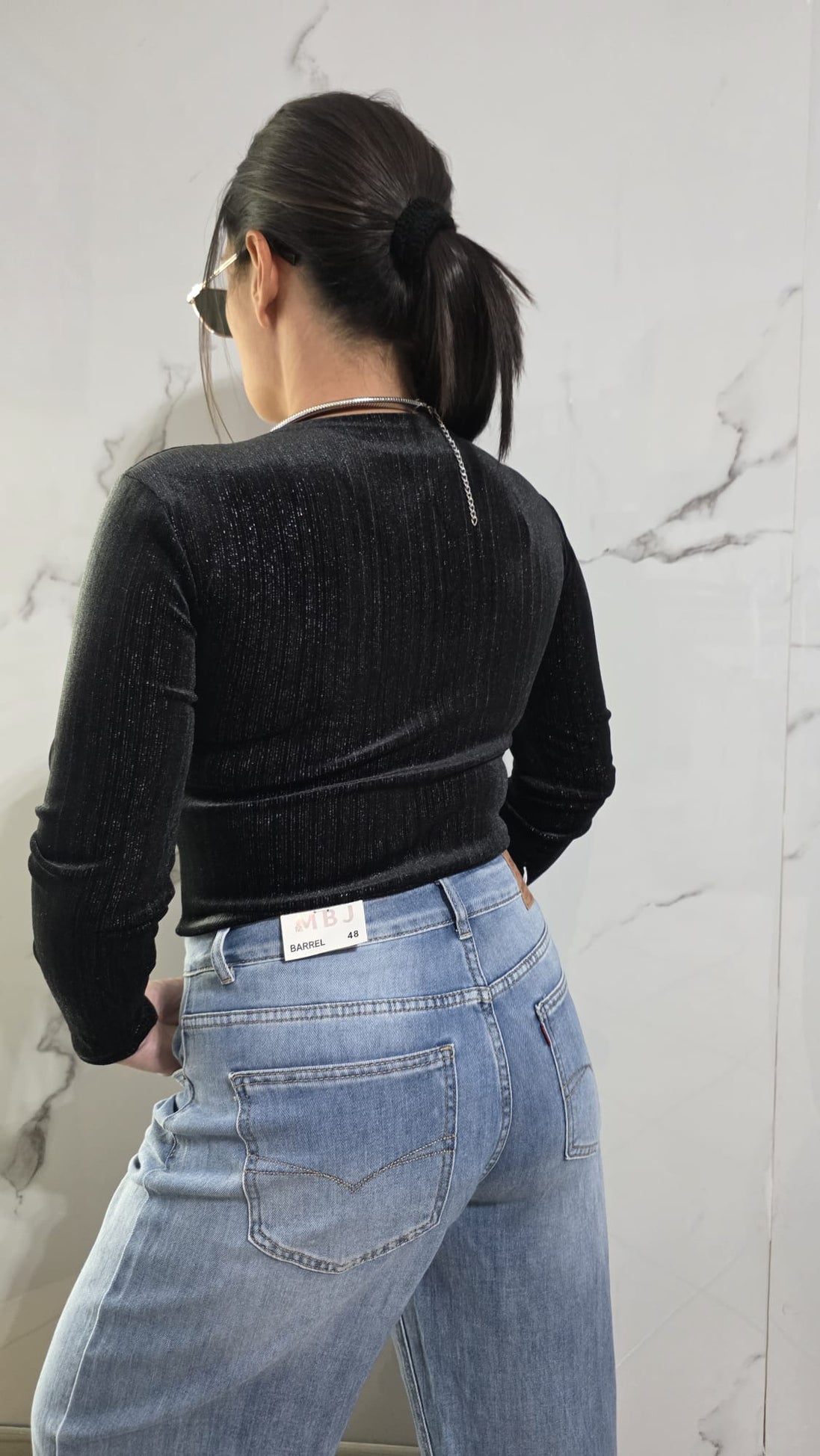 Body con Arricciatura e Scollatura a V