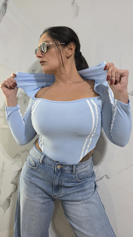 Body Sportivo con Zip e Dettagli Strisce in Materiali Adatti per Uso Sportivo Comfort e Praticità per Fitness