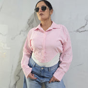 Moccia Body in Vichy con Collo e Maniche Lunghe in Tessuto Checkered per Look Elegante e Versatile Ideale per Ogni Occasione