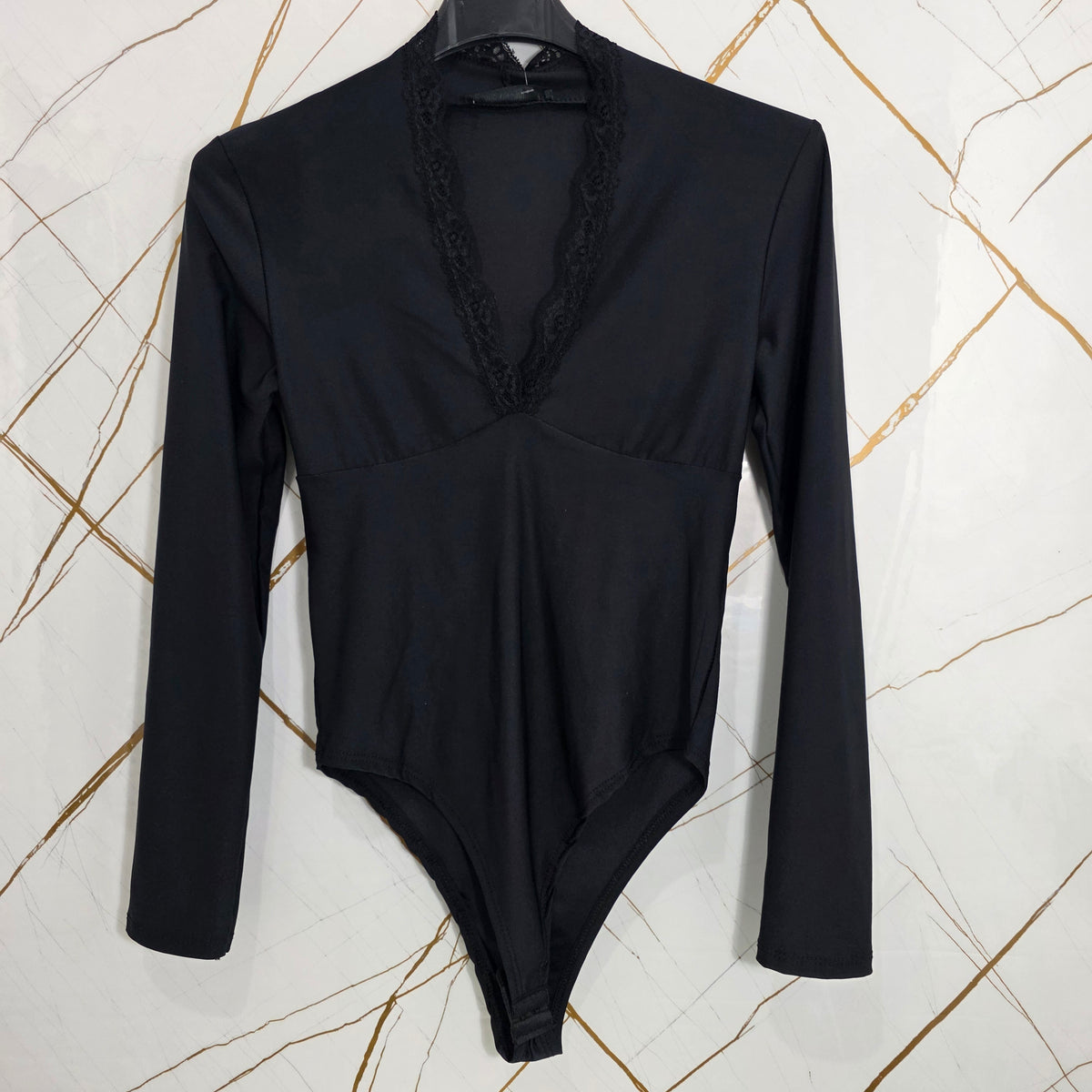 Body con Dettagli in Pizzo Taglia Unica Rosso Elegante e Versatile per Ogni Occasione con Maniche Lunghe e Collo a V Capo Essenziale per il Guardaroba