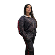 Tuta Completa Sportiva Donna Leopardato con Zip Frontale e Tasche Laterali per Allenamenti Funzionale e Elegante