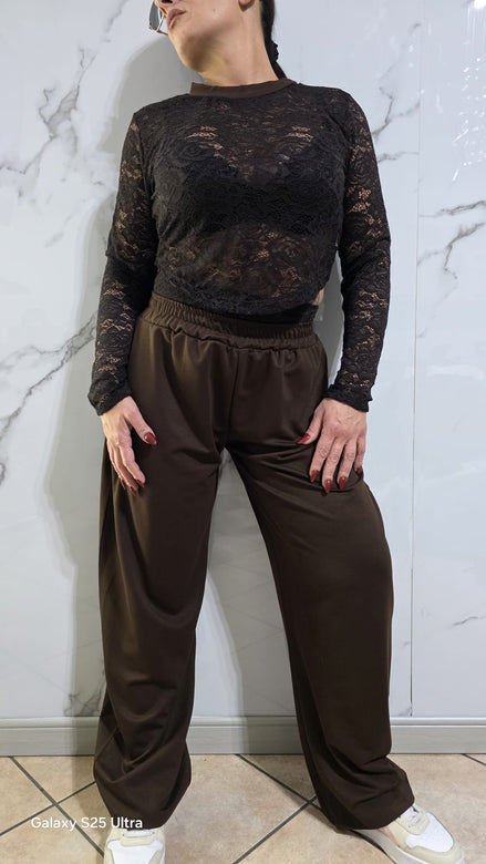 tuta completa per Donna - tuta in Rete e Tela di Colore Borgogna con Maniche Lunghe e gonna Lunga tailleur dilaurea