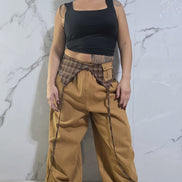 Pantaloni Larghi in Tessuto Naturale con Cintura Regolabile per Donna Stile Casual e Comfortabile