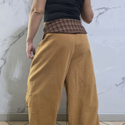 Pantaloni Larghi in Tessuto Naturale con Cintura Regolabile per Donna Stile Casual e Comfortabile