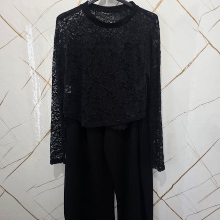 tuta completa per Donna - tuta in Rete e Tela di Colore Borgogna con Maniche Lunghe e gonna Lunga tailleur dilaurea