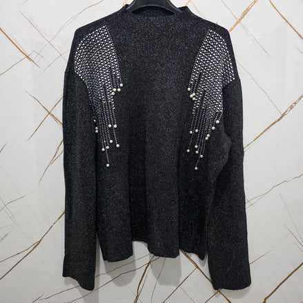 "Maglia Glamour con Dettagli Perle"