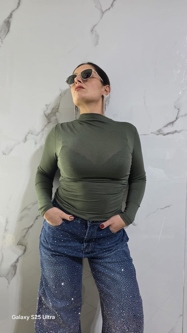Maglia Semi-Transparente Aderente per Donna - T-Shirt con Design Elegante e Comfortabile - Perfetta per Look Casual e Stili Moderni