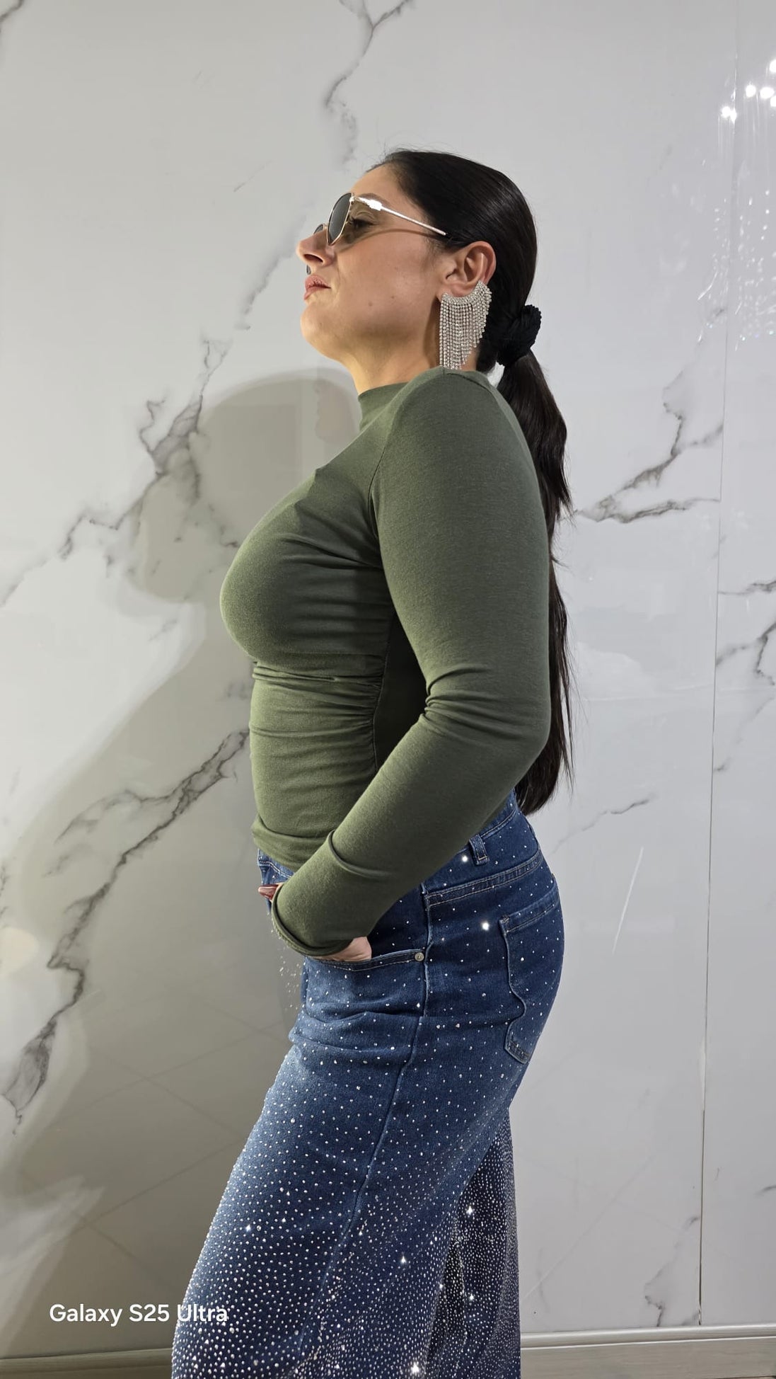 Maglia Semi-Transparente Aderente per Donna - T-Shirt con Design Elegante e Comfortabile - Perfetta per Look Casual e Stili Moderni