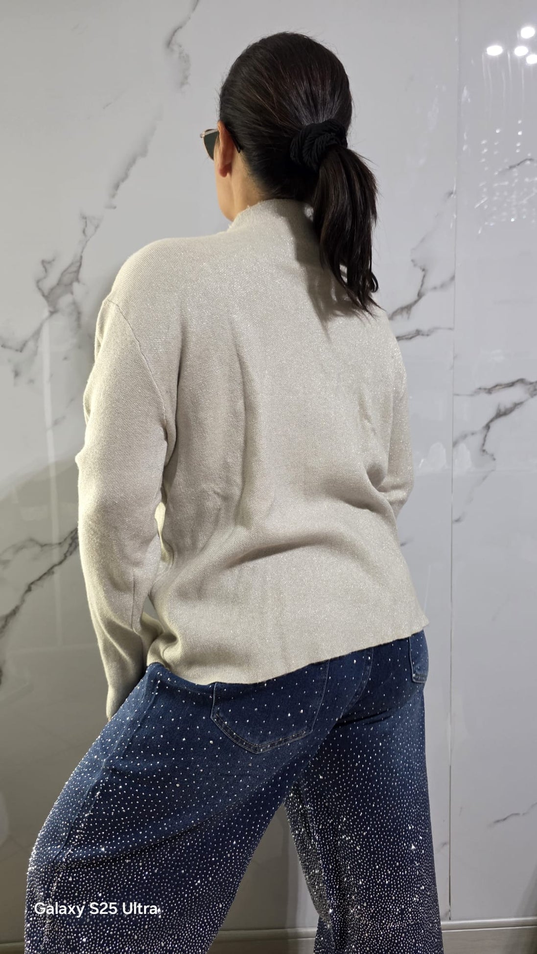 "Maglia Glamour con Dettagli Perle"