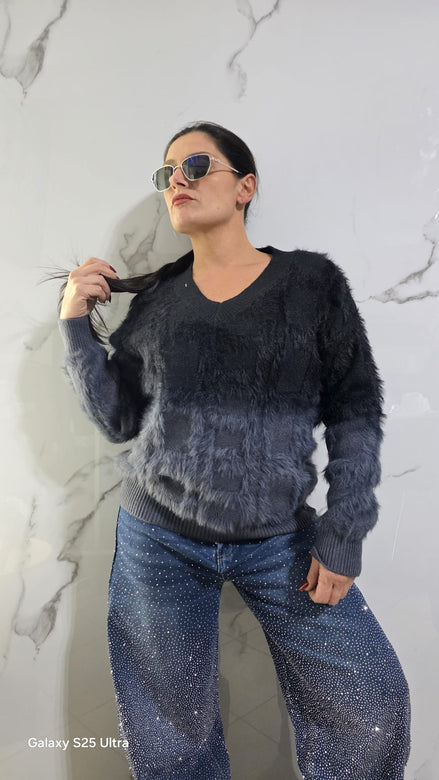 Maglione Oversize Rosa Ombre