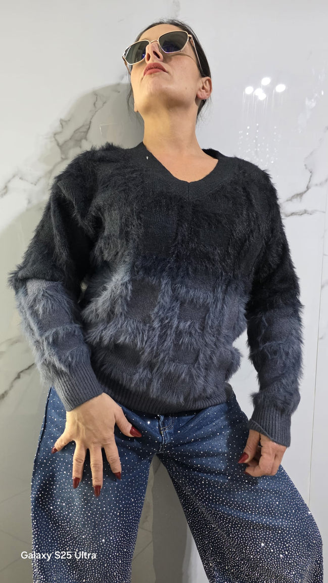 Maglione Oversize Rosa Ombre