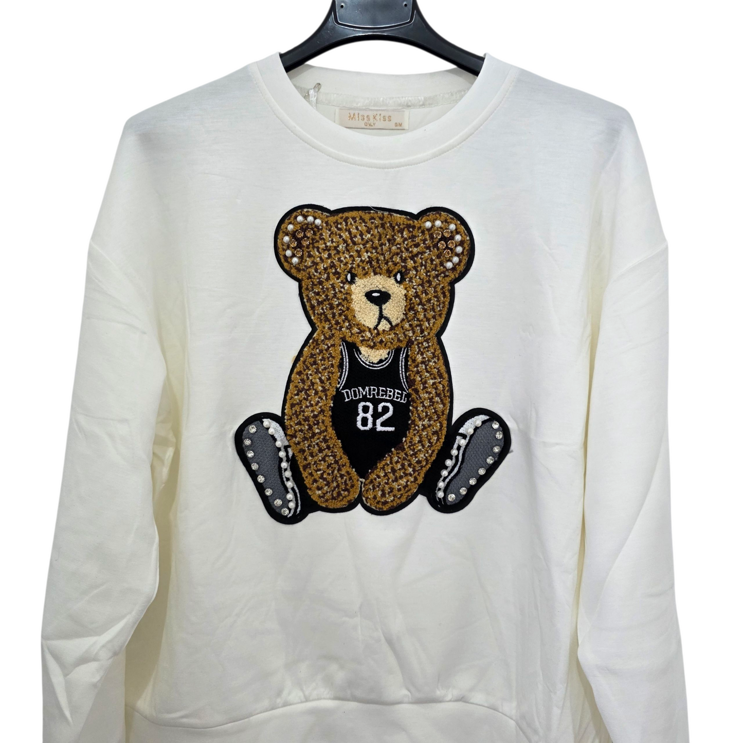 Felpa con Orsetto Applicato