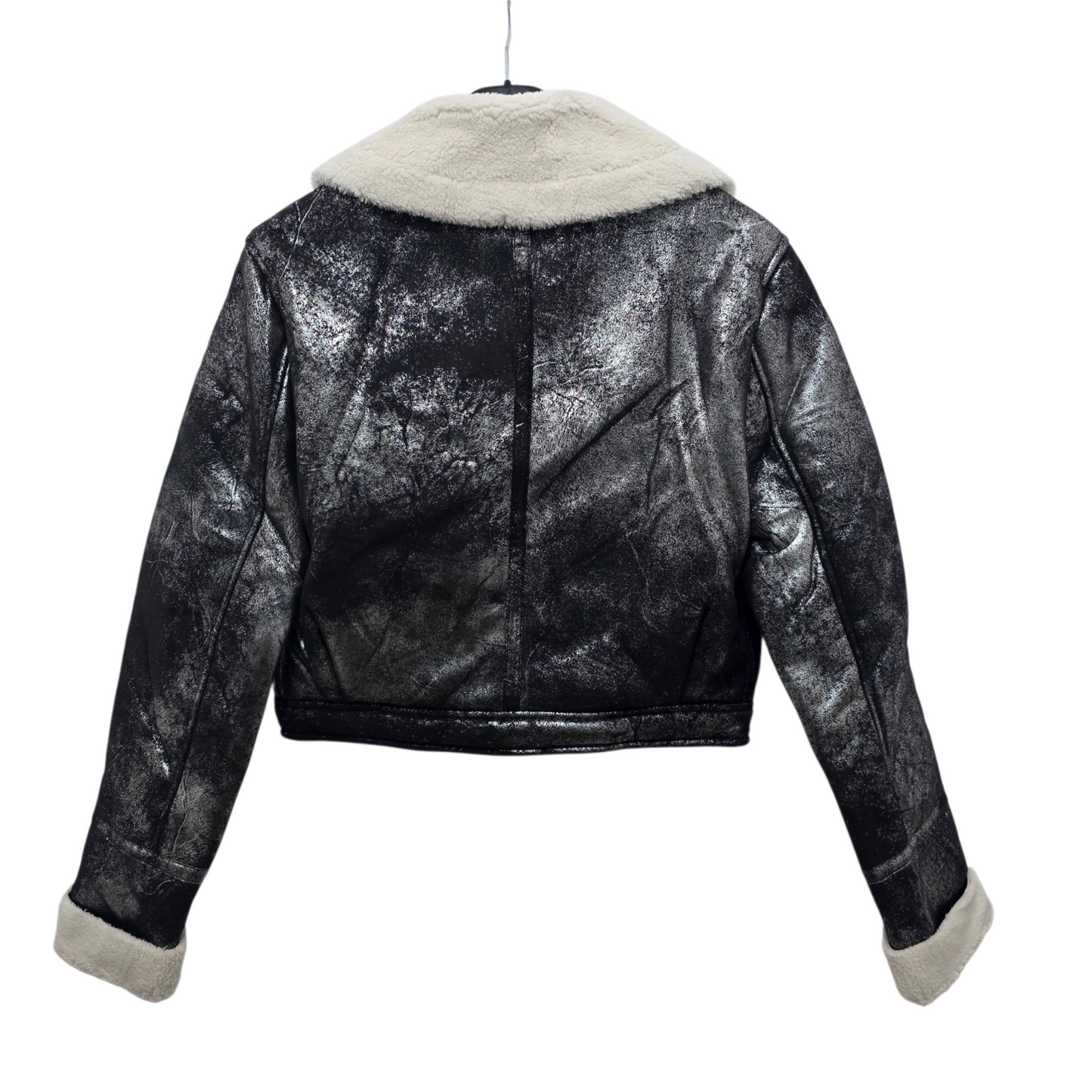 Giubbino Femminile in Faux Leather con Colletto Imbottito