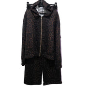 Tuta Completa Sportiva Donna Leopardato con Zip Frontale e Tasche Laterali per Allenamenti Funzionale e Elegante