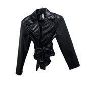 Giacca Chic con Cintura e Collo Scollo in Rosa Pastello per Look Elegante e Moderno