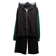Tuta Completa Sportiva Donna Leopardato con Zip Frontale e Tasche Laterali per Allenamenti Funzionale e Elegante