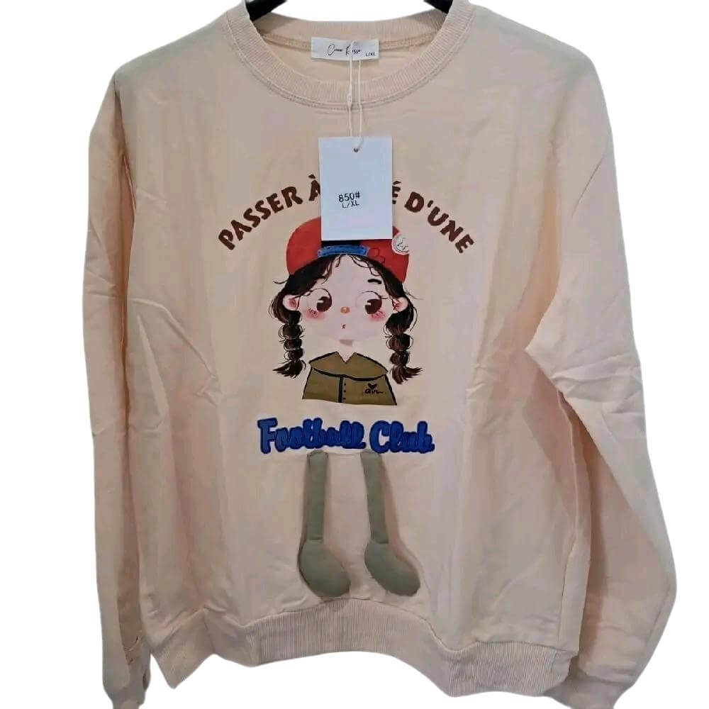 Felpa Con Motivo In Rilievo Design Unico Vari Colori E Misure Per Comfort E Versatilità