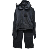 Tuta Sportiva Femminile Glitterata con Cappuccio e Zip Nero con Dettagli Glitterati per un Look Moderno e Stiloso
