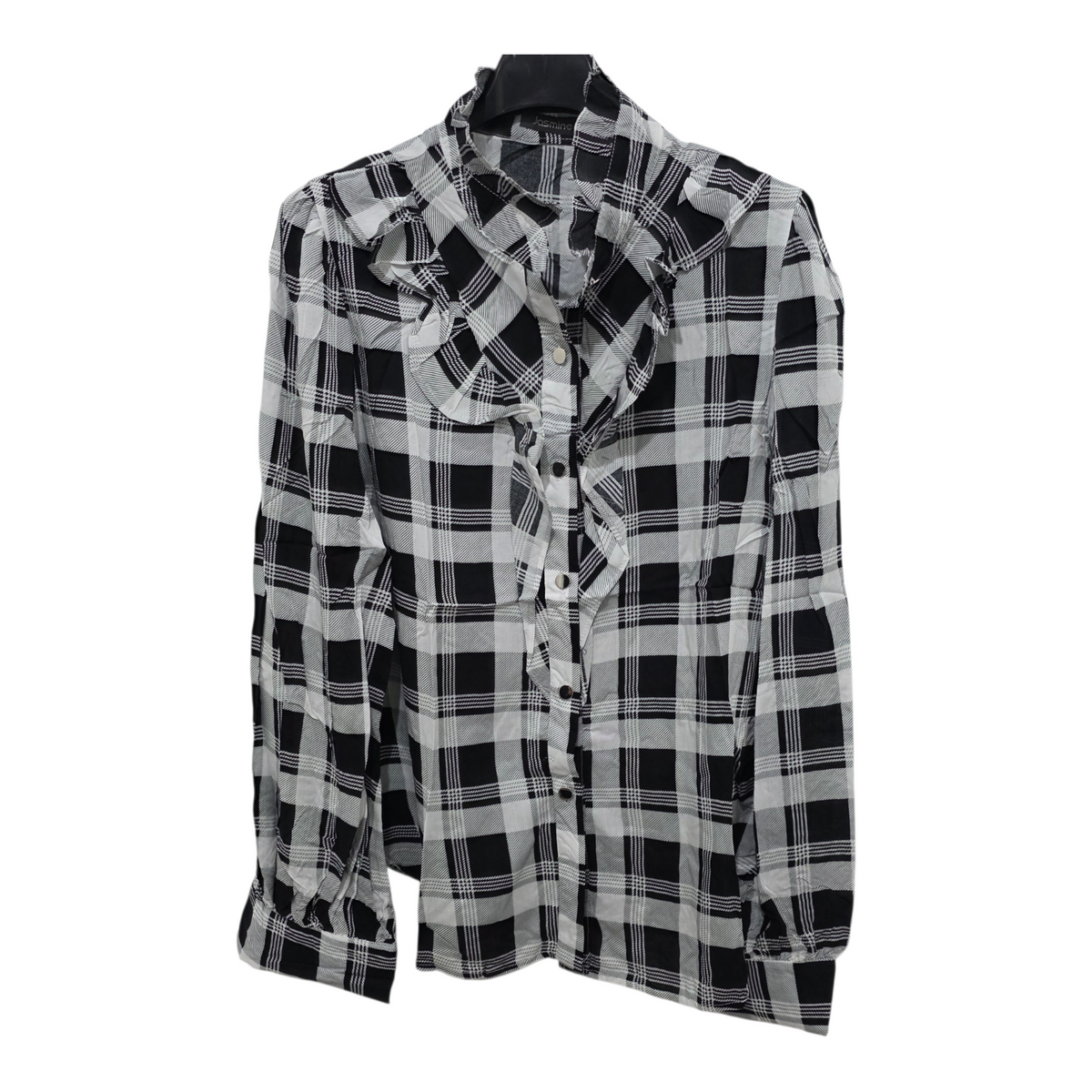 Camicia a Quadri Rossa con Rouches