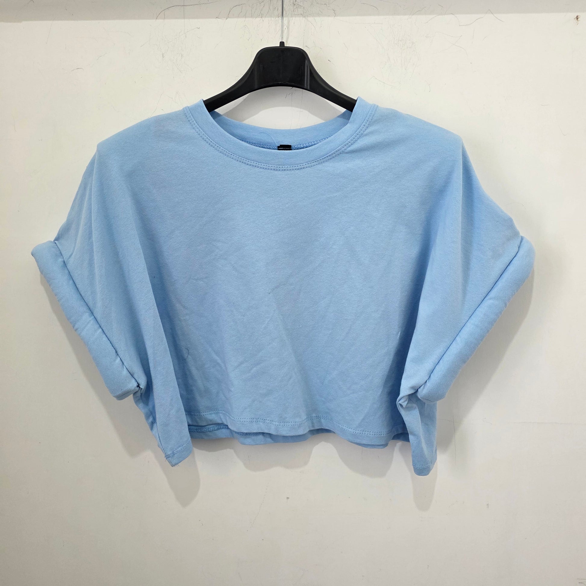 T-shirt Crop Oversize con Maniche A-Rolled in Giallo Chic 