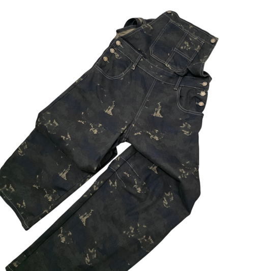 Salopetta Utilitaria in Denim Camouflage con Spalline Regolabili