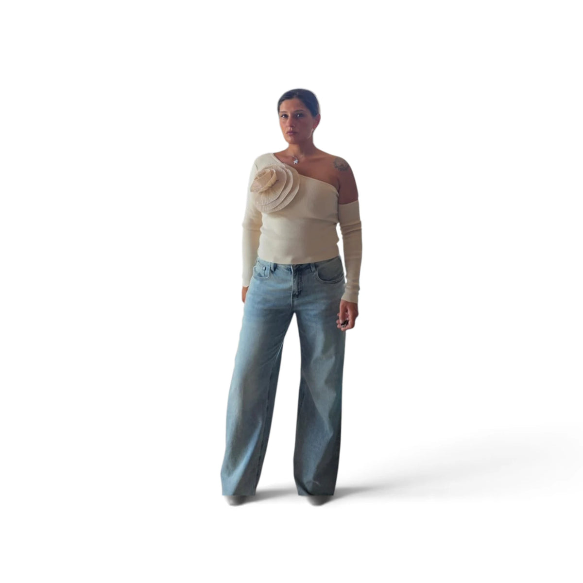 Tous Jeans Donna Blu Chiaro Comfort Fit Stile Casual Moda Primavera Estate Comfort Tutto Il Giorno Look Quotidiano