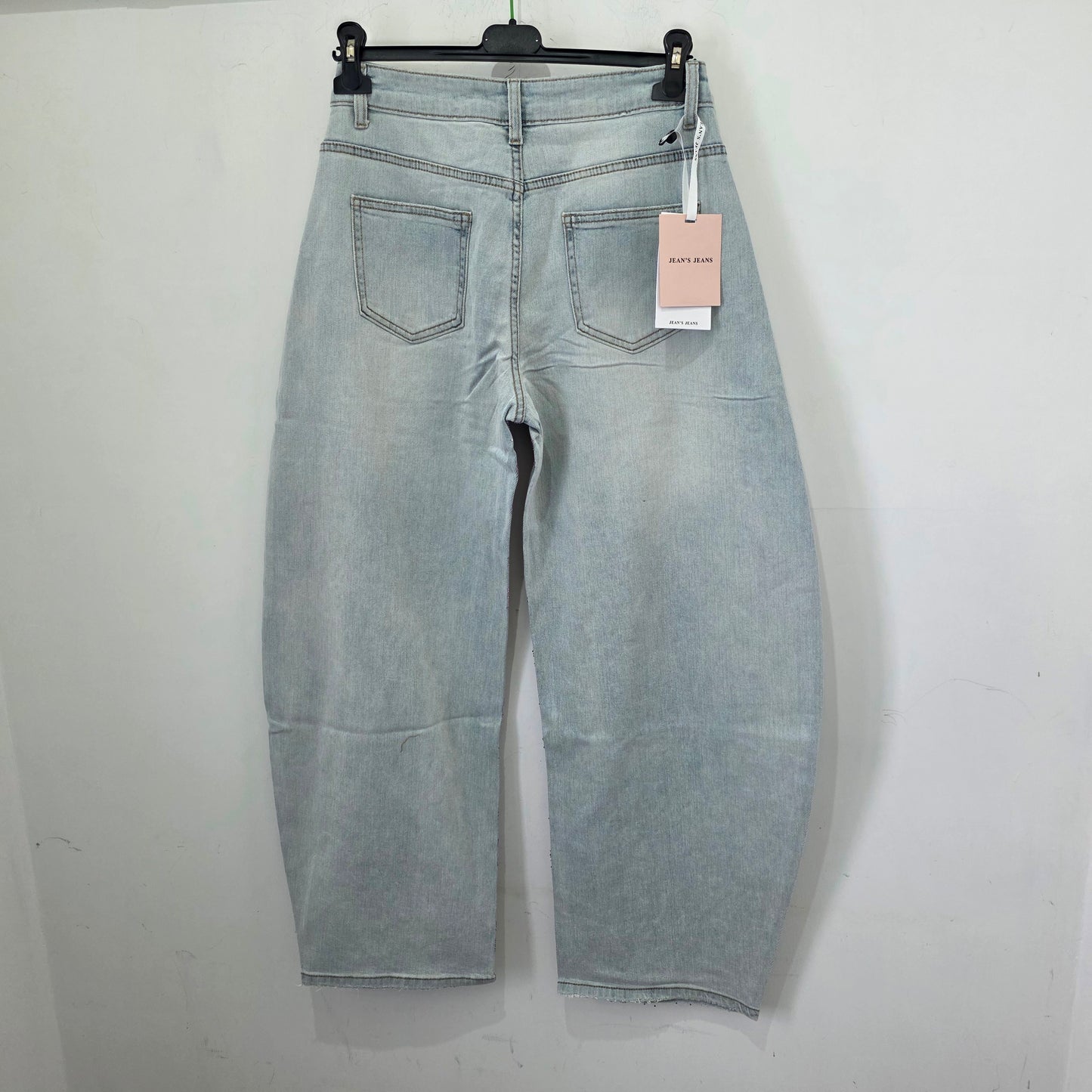 Jeans Wide Leg Glitterati con Stampa Safari in Denim con Dettagli 