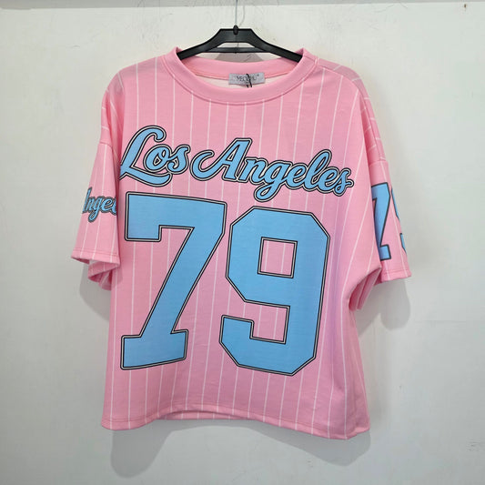 T-shirt Sportiva con Stampa "Los Angeles" e Numero 79