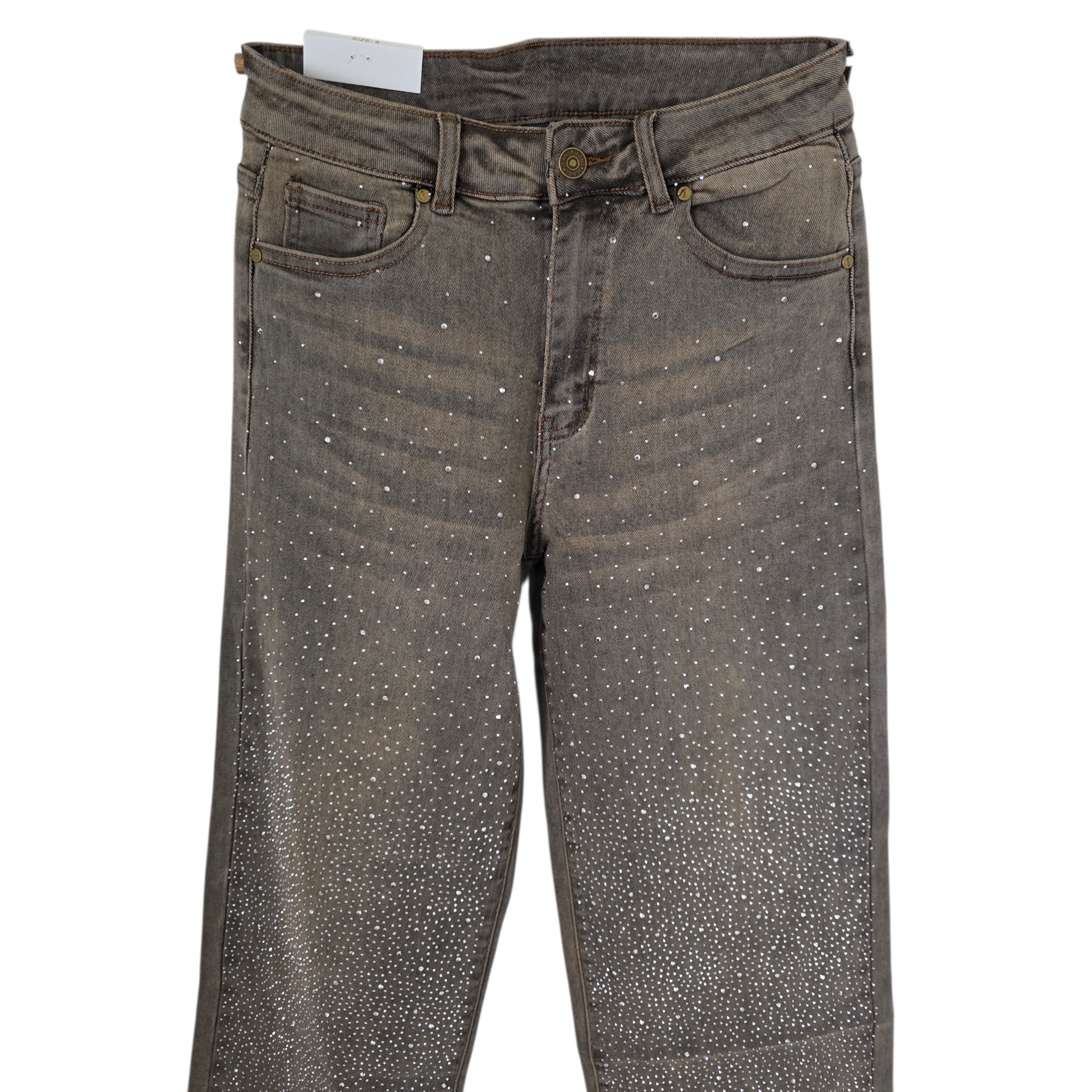 Jeans Wide LEG Strass designer
