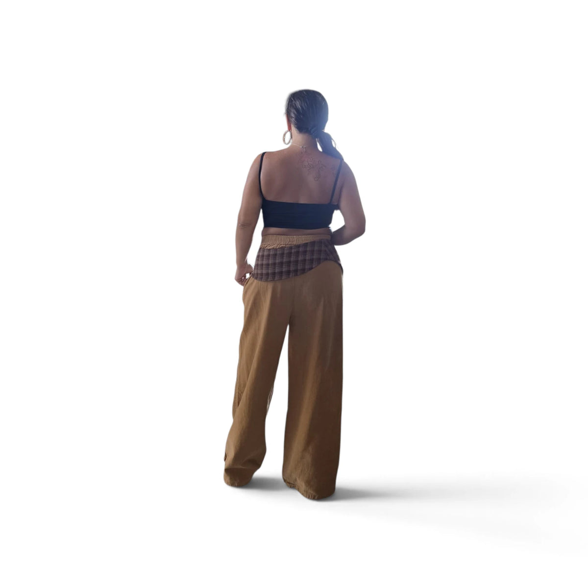 Pantaloni Larghi in Tessuto Naturale con Cintura Regolabile per Donna Stile Casual e Comfortabile