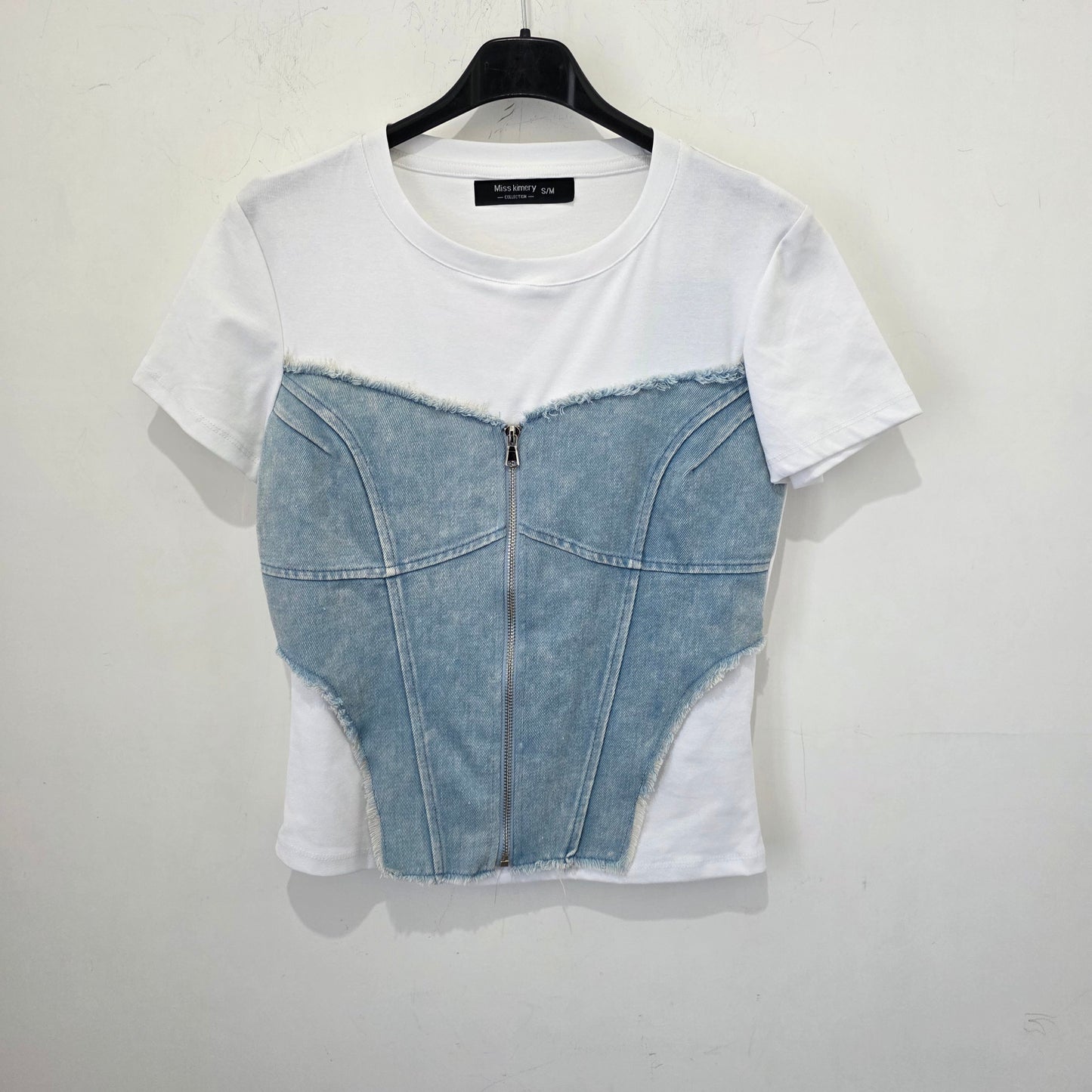 Maglia Donna in Denim con Zip 
