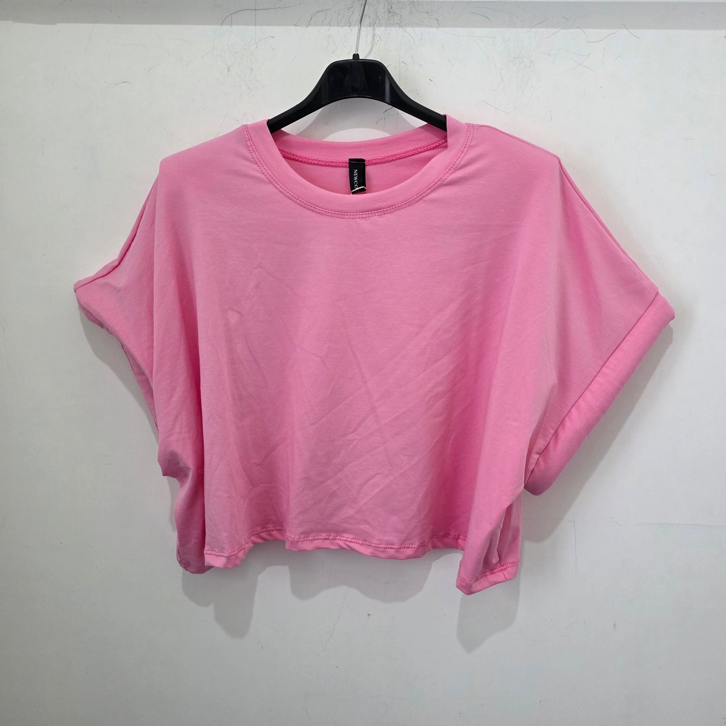 T-shirt Crop Oversize con Maniche A-Rolled in Giallo Chic 
