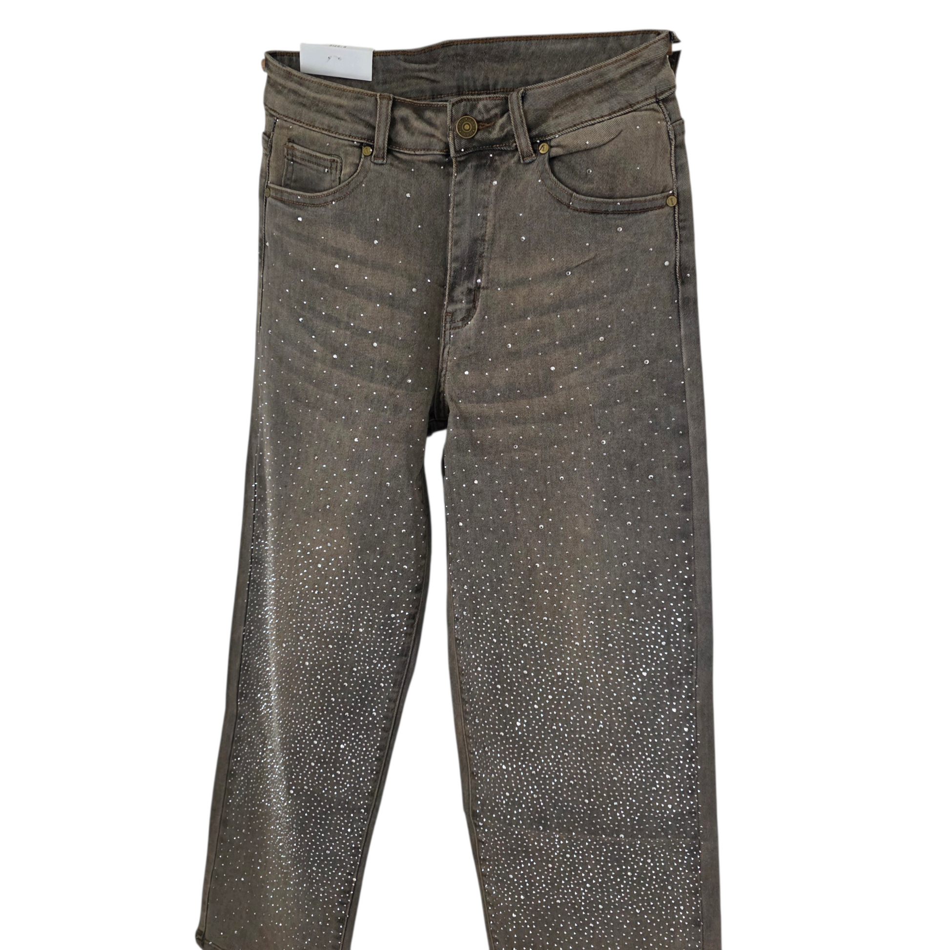Jeans Wide LEG Strass designer