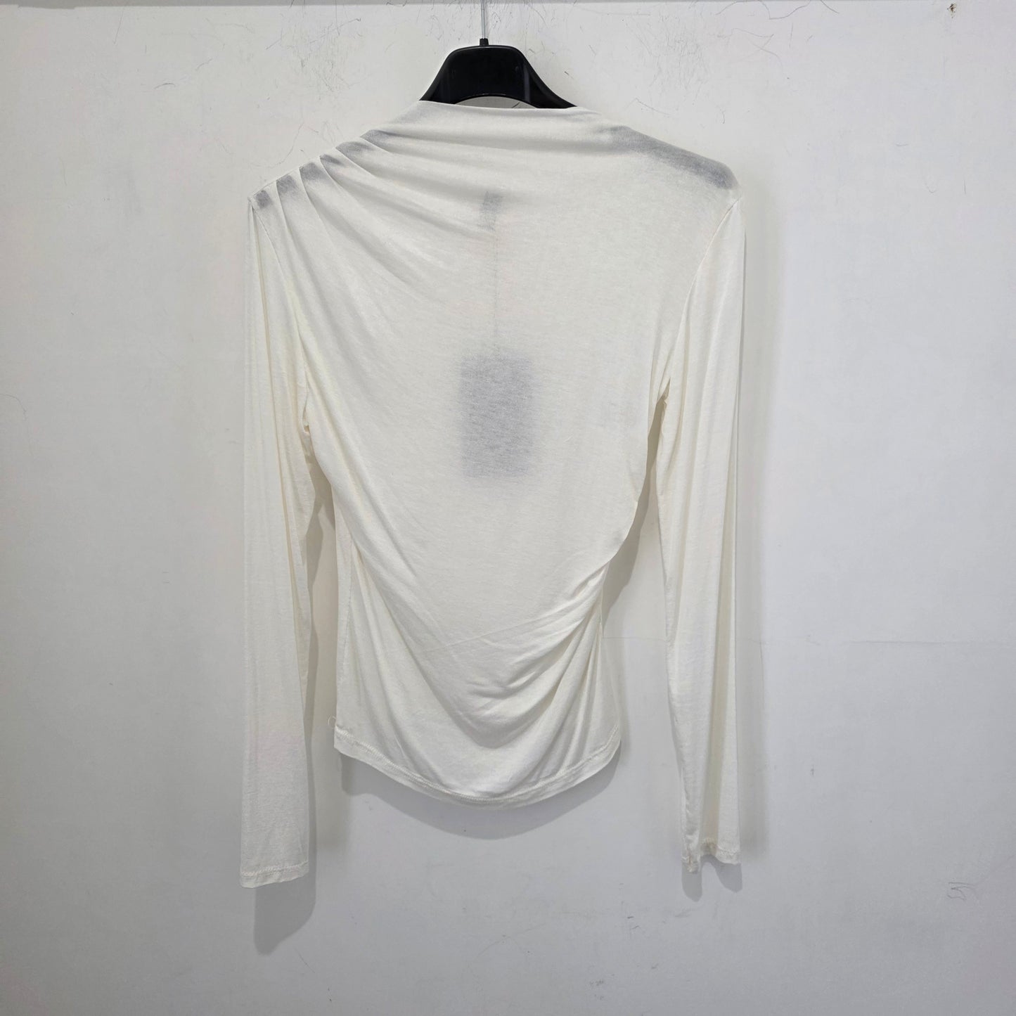 T-shirt a Manica Lunghe con Drappeggio