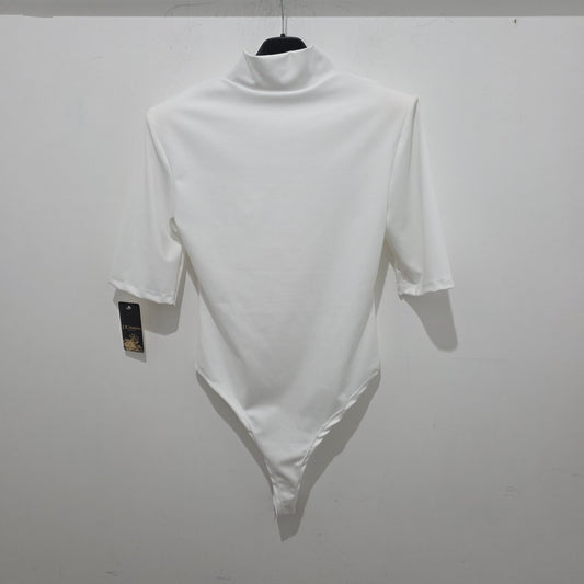 Body con Collo Alto e Maniche a Tre Quarti