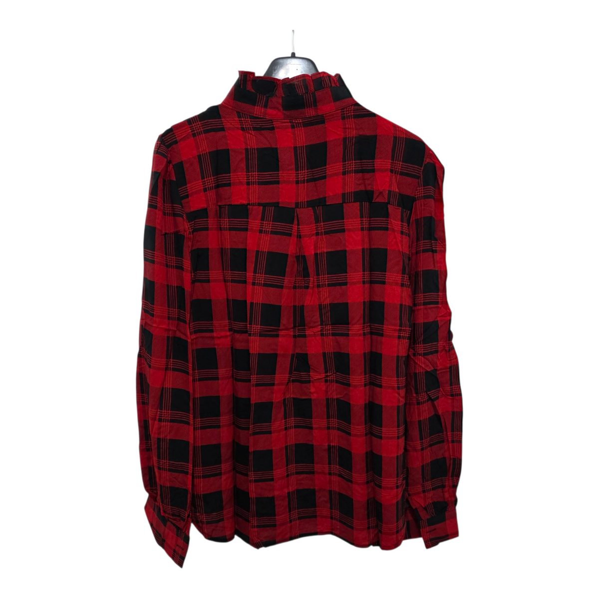 Camicia a Quadri Rossa con Rouches