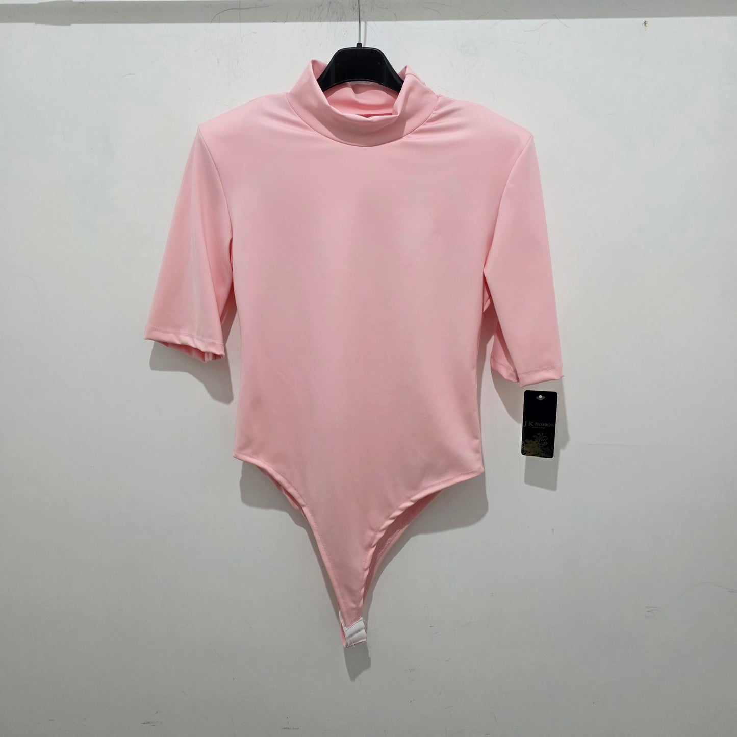 Body con Collo Alto e Maniche a Tre Quarti