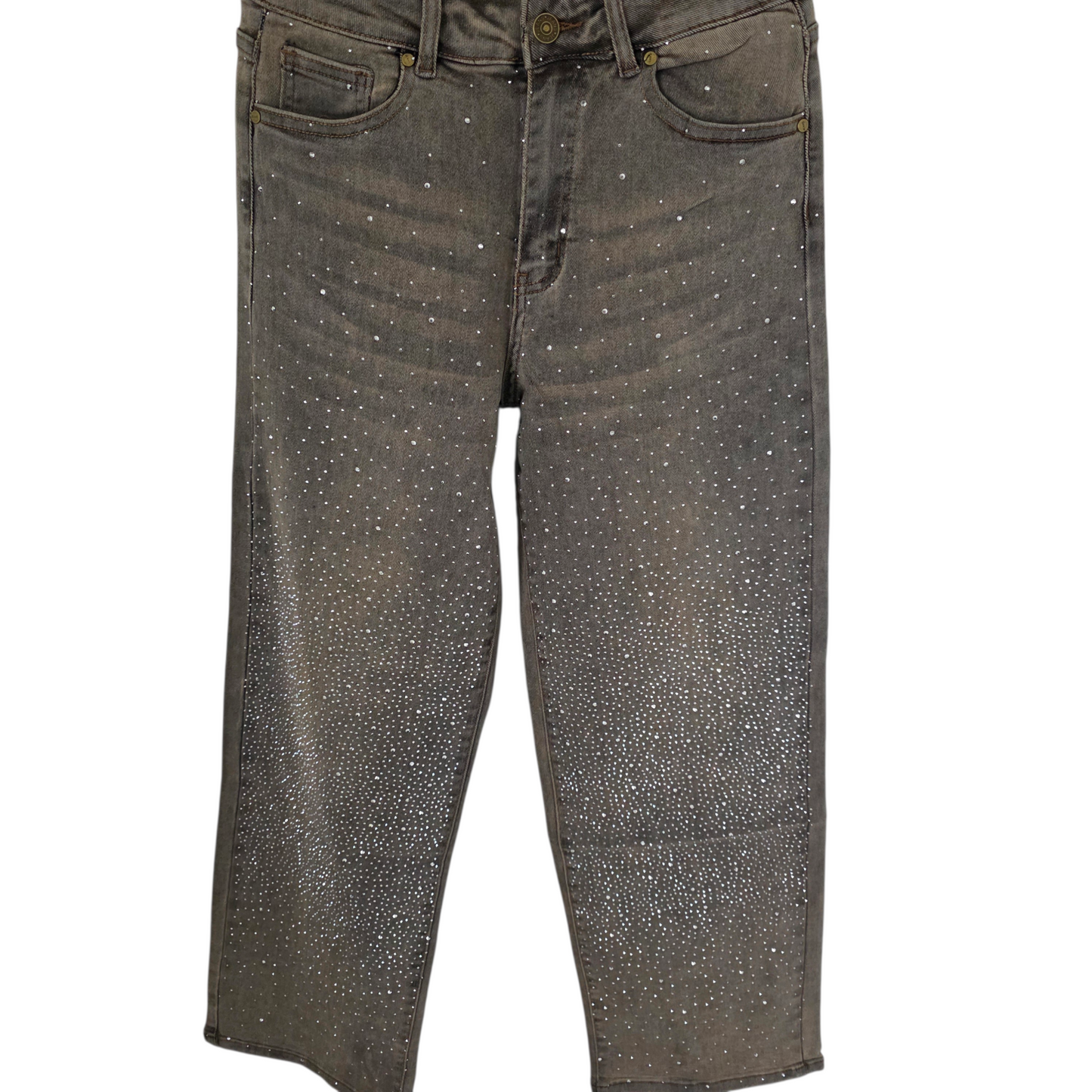 Jeans Wide LEG Strass designer
