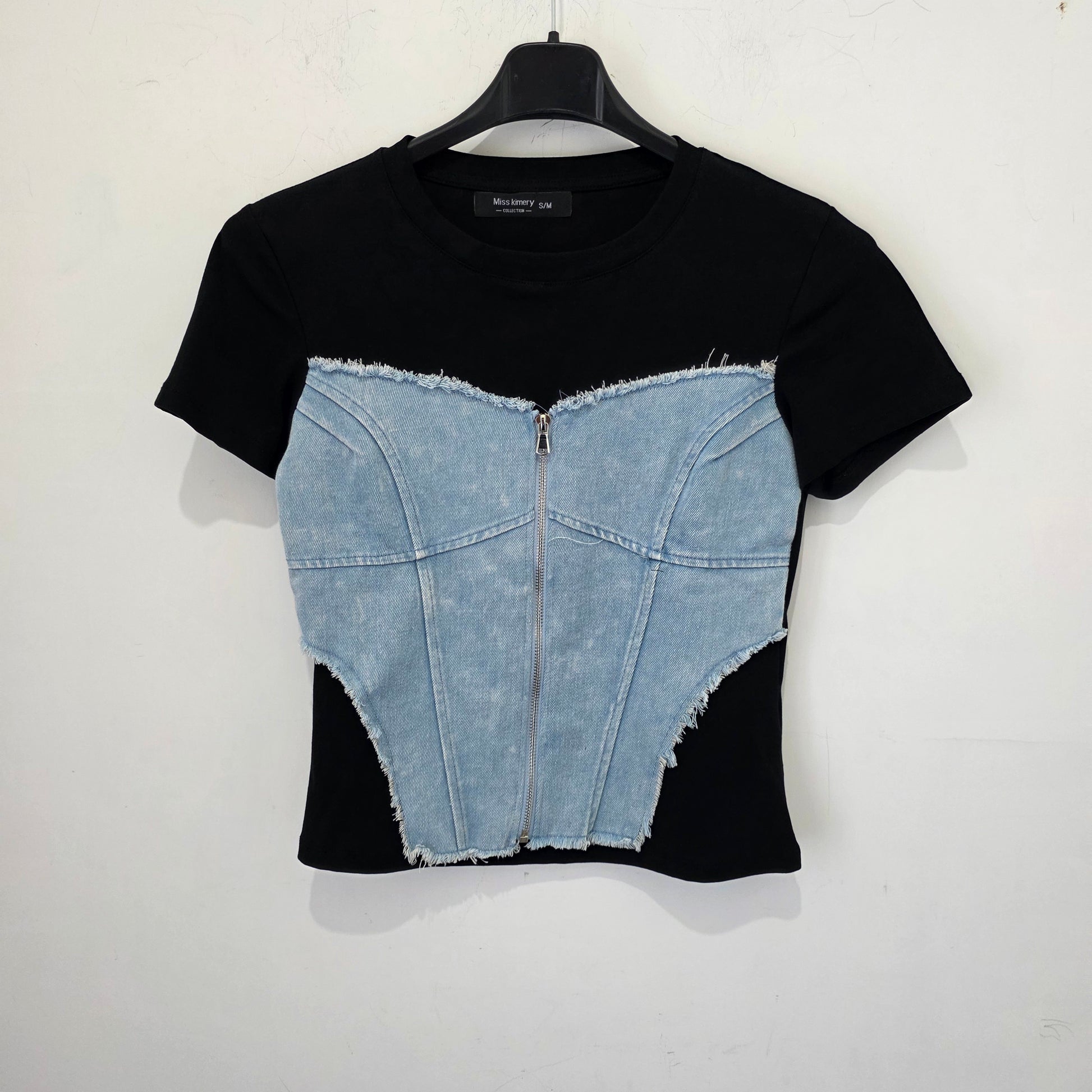 Maglia Donna in Denim con Zip 