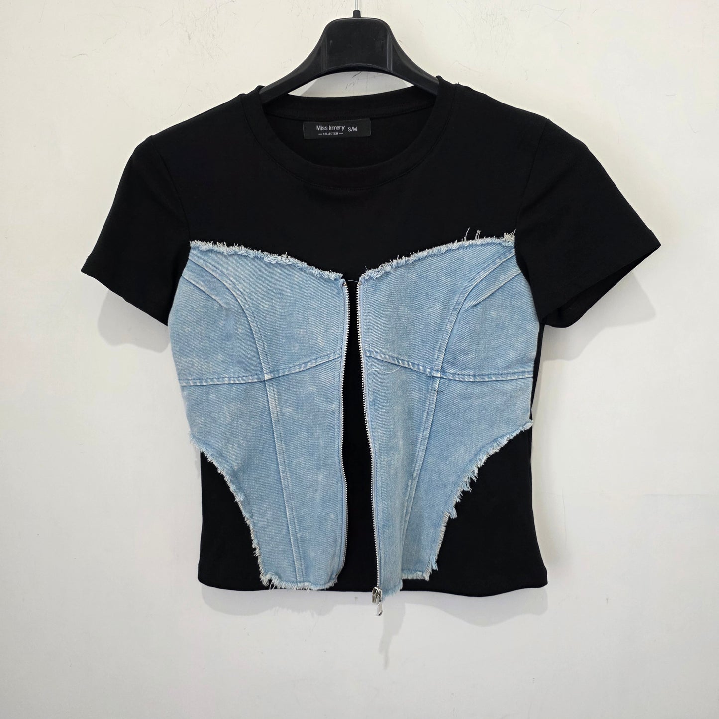 Maglia Donna in Denim con Zip 