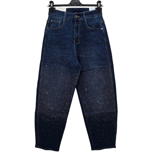 Jeans "Starlight Denim" in Denim Blu con Dettagli di Stelle 
