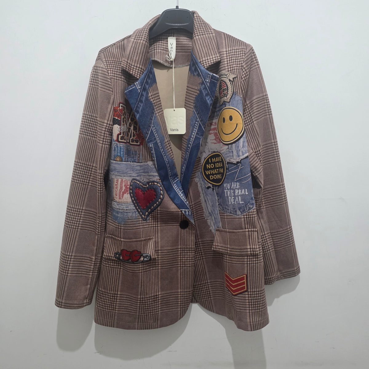 Cappotto Militare Casual con Motivo Fantasia e Patchwork per Look Versatile e Elegante