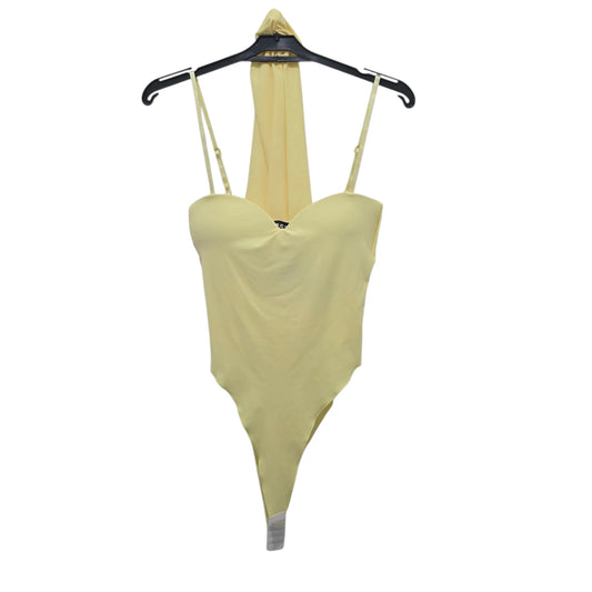 Body con Scollatura Aderente e Spalline Sottili in Tessuto Elastico Nero