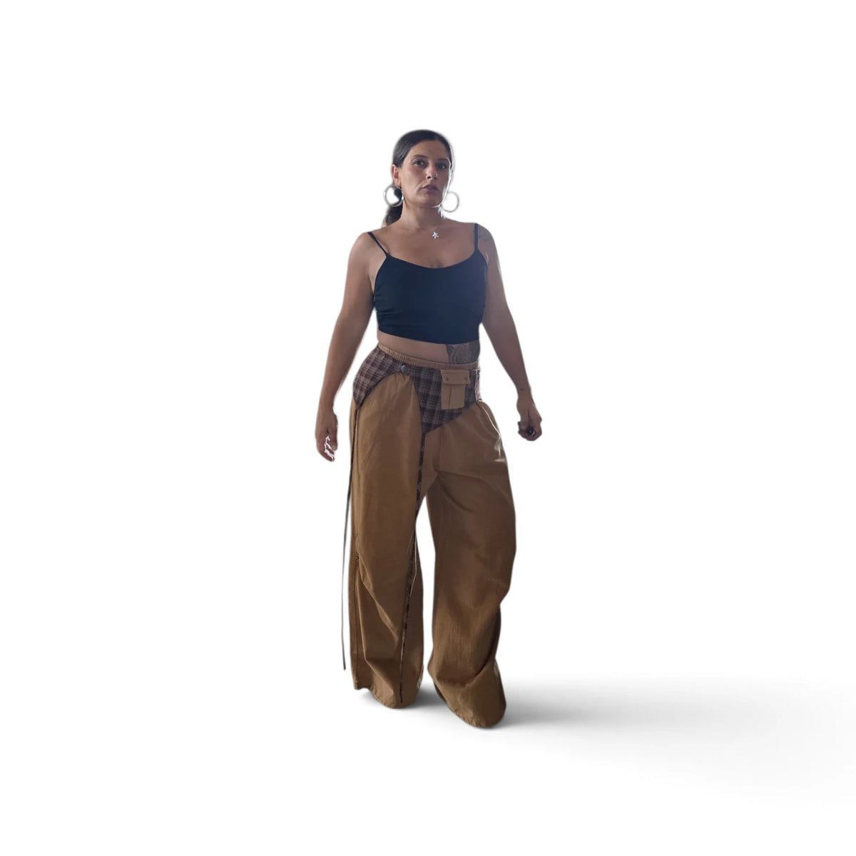 Pantaloni Larghi in Tessuto Naturale con Cintura Regolabile per Donna Stile Casual e Comfortabile